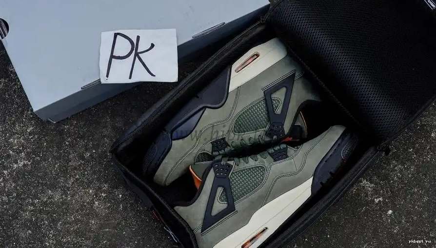 MATERIALS RETAIL Jordan PK READY GOD TO SHIP 4 Undefeated Olive Travis Scott 0510